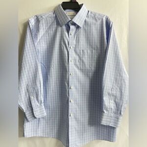 GOLD LABEL ROUNDTREE & YORKE MENS DRESS SHIRT LONG SLEEVE SIZE 17 1/2 - 33